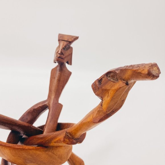 Vintage Hand Made Wooden Collapsable Sculpture Art - Picture 10 of 16